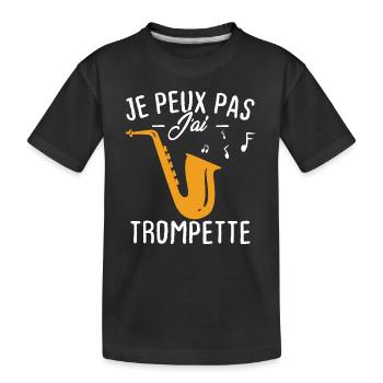 Ich kann nicht trompeten - Kinder Premium Bio T-Shirt - Schwarz - Vorne