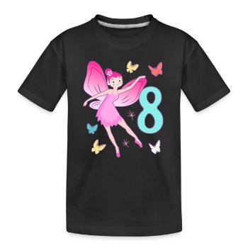 Fée 8ème anniversaire fille 8 ans Petites fées - T-shirt bio Premium Enfant - noir - Devant