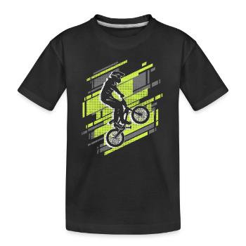 BMX Fahrrad Fahrer Jungen Stunt Bike BMX - Kinder Premium Bio T-Shirt - Schwarz - Vorne