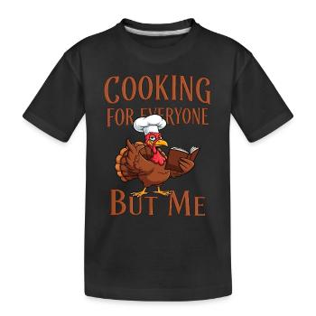 Cooking grouch turkey - Kids' Premium Organic T-Shirt - black - Front