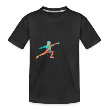 Fencing and fencing PopArt - Kids' Premium Organic T-Shirt - black - Front