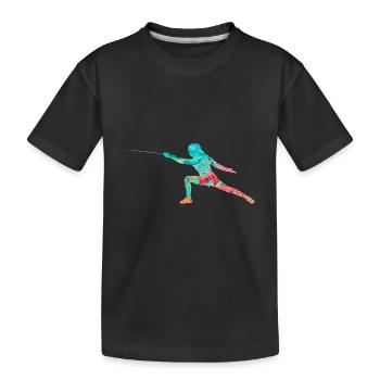 Fencing and fencing PopArt - Kids' Premium Organic T-Shirt - black - Front
