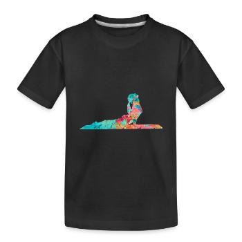 Yoga and Pilates in PopArt - Kids' Premium Organic T-Shirt - black - Front