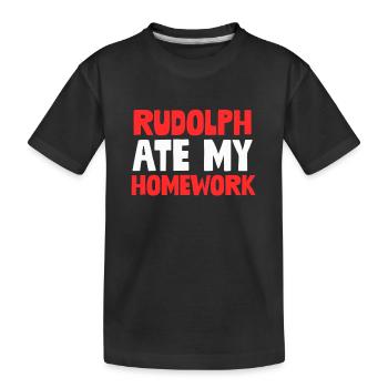 Rudolph a mangé mes devoirs Funny Christmas Humor Pun - T-shirt bio Premium Enfant - noir - Devant