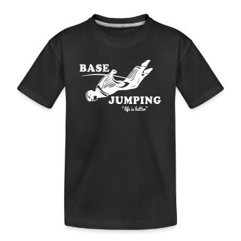 Base Jumping - Kids' Premium Organic T-Shirt - black - Front