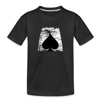 Pik Poker - Kinder Premium Bio T-Shirt - Schwarz - Vorne