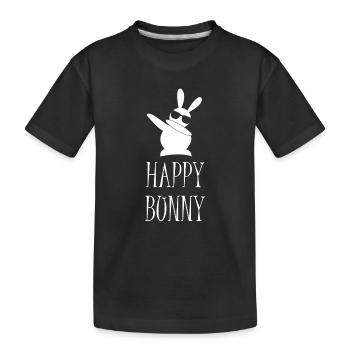 Happy - Kids' Premium Organic T-Shirt - black - Front