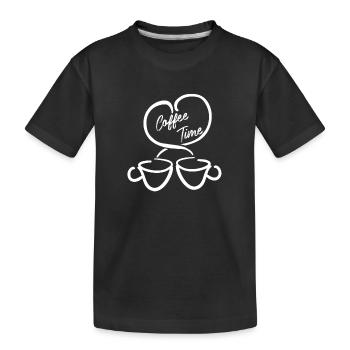 Kaffee - Kinder Premium Bio T-Shirt - Schwarz - Vorne