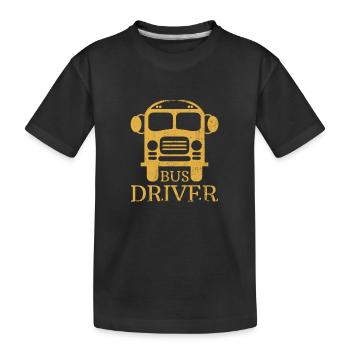 bus driver - Kids' Premium Organic T-Shirt - black - Front