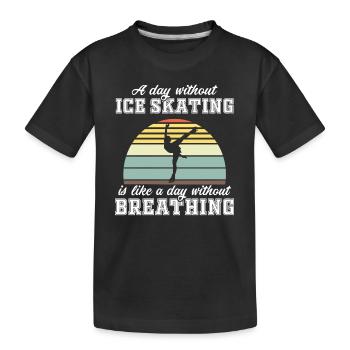 Eiskunstlaufen T-Shirt Geschenk Eiskunstläuferin - Kinder Premium Bio T-Shirt - Schwarz - Vorne