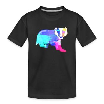 Badger Colorful - Kids' Premium Organic T-Shirt - black - Front