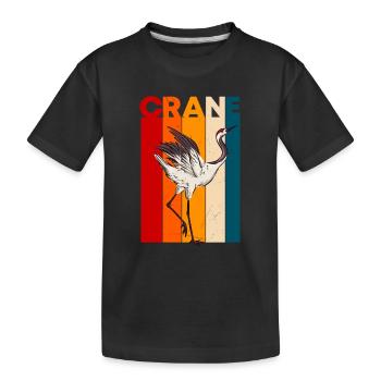 Kranich - Kinder Premium Bio T-Shirt - Schwarz - Vorne