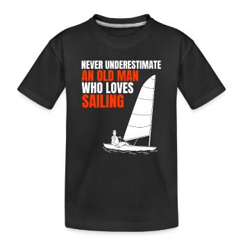 Sailing captain sail boat ship sailing sport sailors - Kids' Premium Organic T-Shirt - black - Front