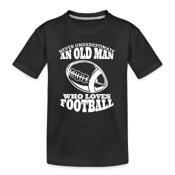 Football Coach Father Footballer Dad Gift Grandpa - Kids' Premium Organic T-Shirt - black - Front