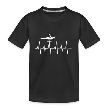Gymnastics Gymnastics Gymnastics Gymnastics Heartbeat Floor Gymnastics - Kids' Premium Organic T-Shirt - black - Front