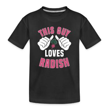 Radieschen Liebhaber - Kinder Premium Bio T-Shirt - Schwarz - Vorne