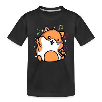 Singing Hamster Animal Music Singer Rodent - Kids' Premium Organic T-Shirt - black - Front