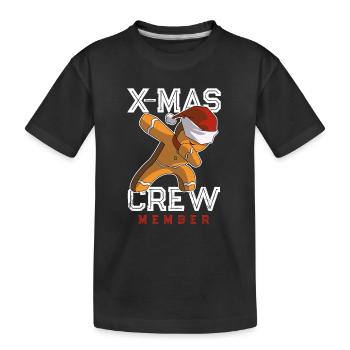 lebkuchenmann xmas crew - Kinder Premium Bio T-Shirt - Schwarz - Vorne