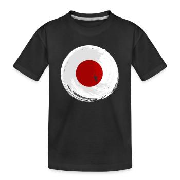 Japan Flag Used Look Nihon Japanese Flag - Kids' Premium Organic T-Shirt - black - Front