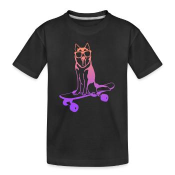 Skateboard Husky Skater Stunt Skateboarding - Kids' Premium Organic T-Shirt - black - Front