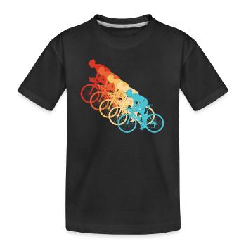 Vélo de route Vélo de route Cyclisme de route Vélo de route pour hommes - T-shirt bio Premium Enfant - noir - Devant