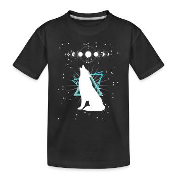 Étoiles Loup - T-shirt bio Premium Enfant - noir - Devant