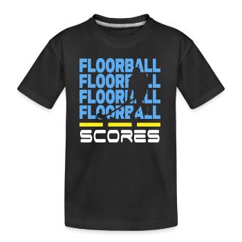 Joueur de floorball bandy-score - T-shirt bio Premium Enfant - noir - Devant