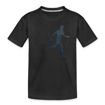 Marcheur nordique féminin Marche nordique hommes - T-shirt bio Premium Enfant - noir - Devant