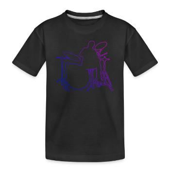 Perkussionist Drummer Damen Schlagzeugspielen - Kinder Premium Bio T-Shirt - Schwarz - Vorne