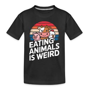 Vegetarian Vegan Veggie Vegetarian - Kids' Premium Organic T-Shirt - black - Front