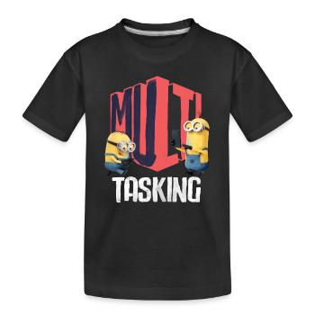 Minions Dave And Kevin Multitasking - Kids' Premium Organic T-Shirt - black - Front