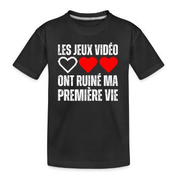 Les Jeux Vidéos Ont Ruiné Ma Vie Gamer Geek Gaming - T-shirt bio Premium Enfant - noir - Devant