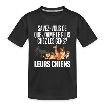 Cadeau Amateur De Chien Humour Amoureux des Chiens - T-shirt bio Premium Enfant - noir - Devant