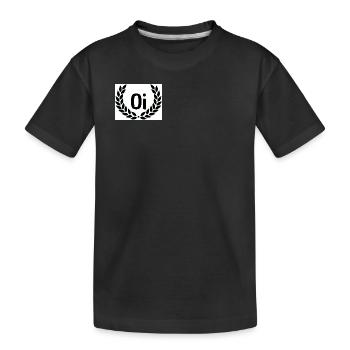 Oi Emblem mit Lorbeerkranz - Kinder Premium Bio T-Shirt - Schwarz - Vorne