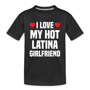 J'aime mon copain cadeau copine latina chaude - T-shirt bio Premium Enfant - noir - Devant