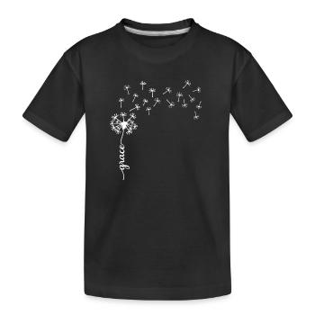 Grace Dandelion design - Kids' Premium Organic T-Shirt - black - Front