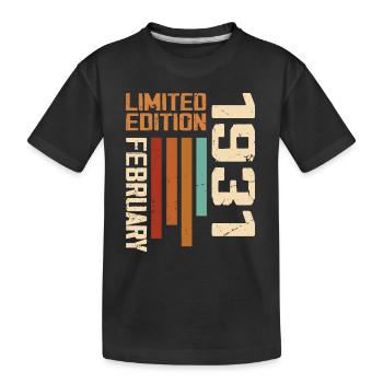 Born in February 1931 Retro 1931 Birthday - Kids' Premium Organic T-Shirt - black - Front