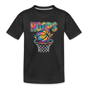 Hoops Basketball Sport Geschenkidee BBall - Kinder Premium Bio T-Shirt - Schwarz - Vorne