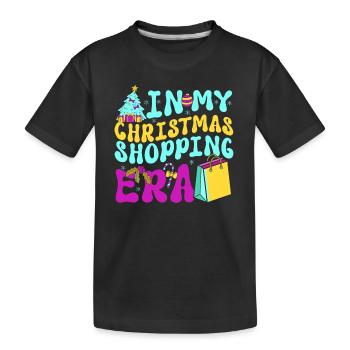 Le dicton de Noël à l’époque de mes achats de Noël - T-shirt bio Premium Enfant - noir - Devant