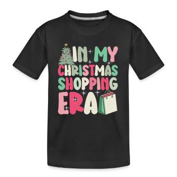 Le dicton de Noël à l’époque de mes achats de Noël - T-shirt bio Premium Enfant - noir - Devant