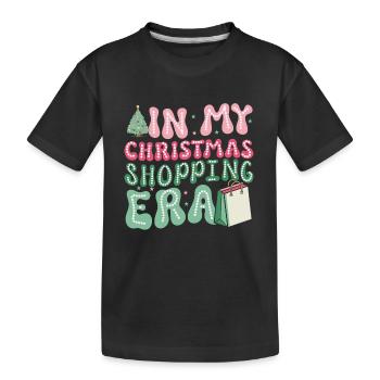 Le dicton de Noël à l’époque de mes achats de Noël - T-shirt bio Premium Enfant - noir - Devant