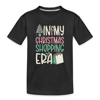 Le dicton de Noël à l’époque de mes achats de Noël - T-shirt bio Premium Enfant - noir - Devant