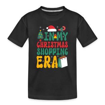 Le dicton de Noël à l’époque de mes achats de Noël - T-shirt bio Premium Enfant - noir - Devant