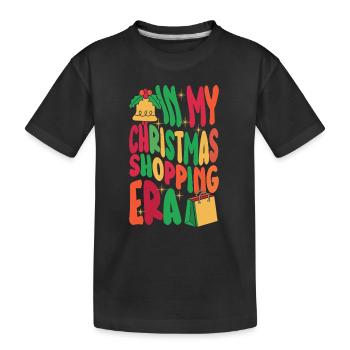 Le dicton de Noël à l’époque de mes achats de Noël - T-shirt bio Premium Enfant - noir - Devant