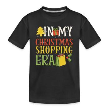 Le dicton de Noël à l’époque de mes achats de Noël - T-shirt bio Premium Enfant - noir - Devant