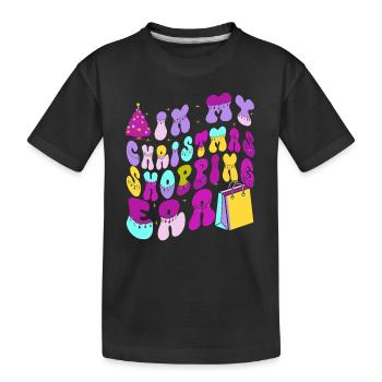 Le dicton de Noël à l’époque de mes achats de Noël - T-shirt bio Premium Enfant - noir - Devant