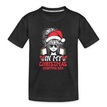 Le dicton de Noël à l’époque de mes achats de Noël - T-shirt bio Premium Enfant - noir - Devant