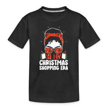 Le dicton de Noël à l’époque de mes achats de Noël - T-shirt bio Premium Enfant - noir - Devant