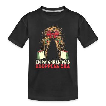 Le dicton de Noël à l’époque de mes achats de Noël - T-shirt bio Premium Enfant - noir - Devant