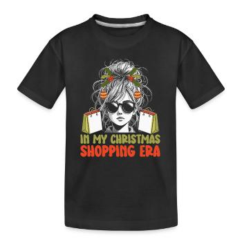 Le dicton de Noël à l’époque de mes achats de Noël - T-shirt bio Premium Enfant - noir - Devant